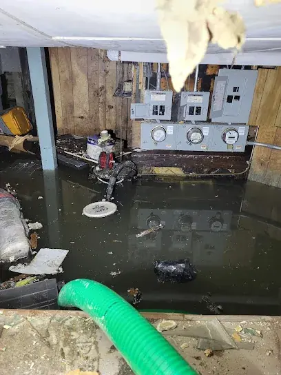 Black water flooding a Brooklyn basement