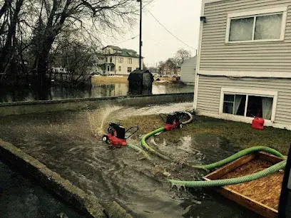 Storm flooding around the exterior of a Brooklyn home